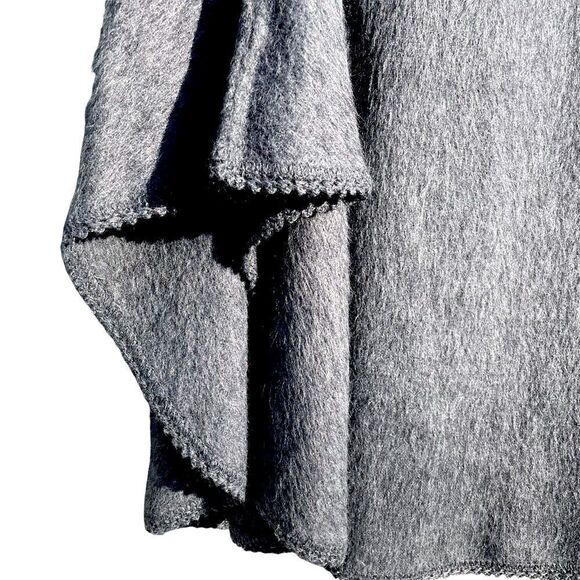 Alpaca Camargo Peru Wool Poncho Sweater Shawl Cocoon Oversized Boho Gray OS - Picture 7 of 9